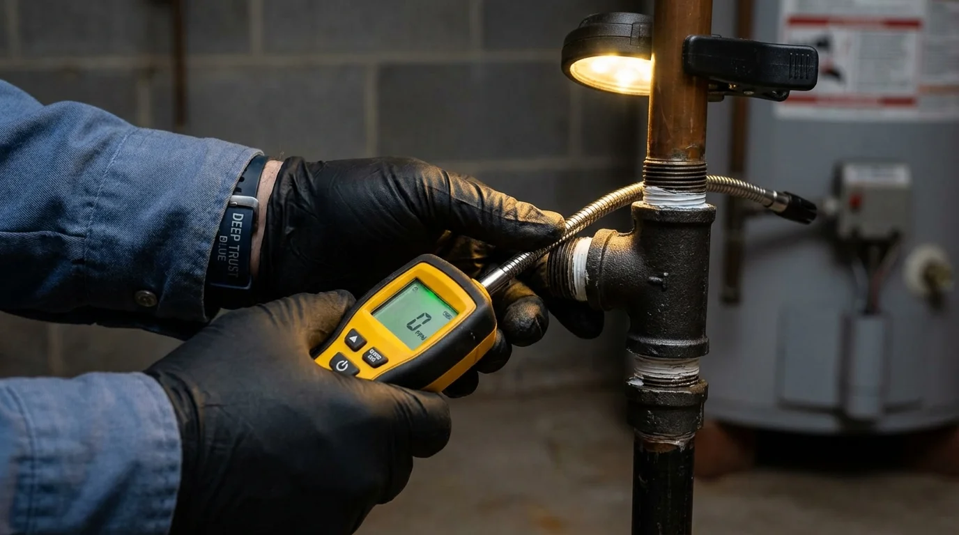 Gas leak detection with electronic sniffer by Johns Plumbing LLC in Dillon